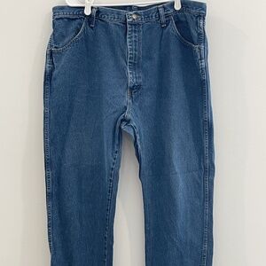 00014 Rustler Men’s Jeans 42x32 Relaxed‎ Fit Blue Denim